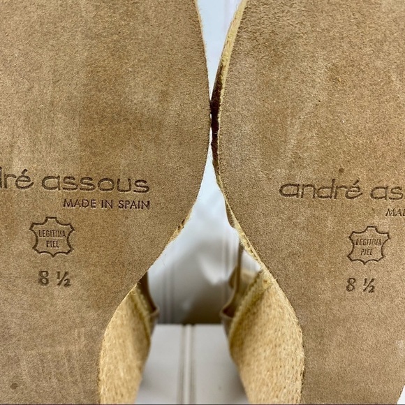 Andre Assous Tan Wedge Sandals - Picture 10 of 11